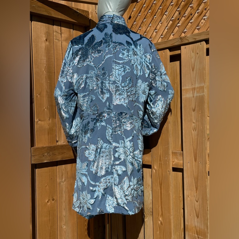 🆕 SIMKHAI 🧿 NWOT Halen Draped Velvet Mini Dress, Celestial Blue - Sz US 14 - Picture 5 of 16